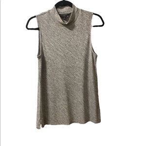 Heather Grey Banana Republic Mock Neck Blouse